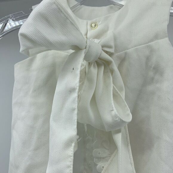 Vintage Smocked Open Back 12M Dress White - Picture 6 of 9
